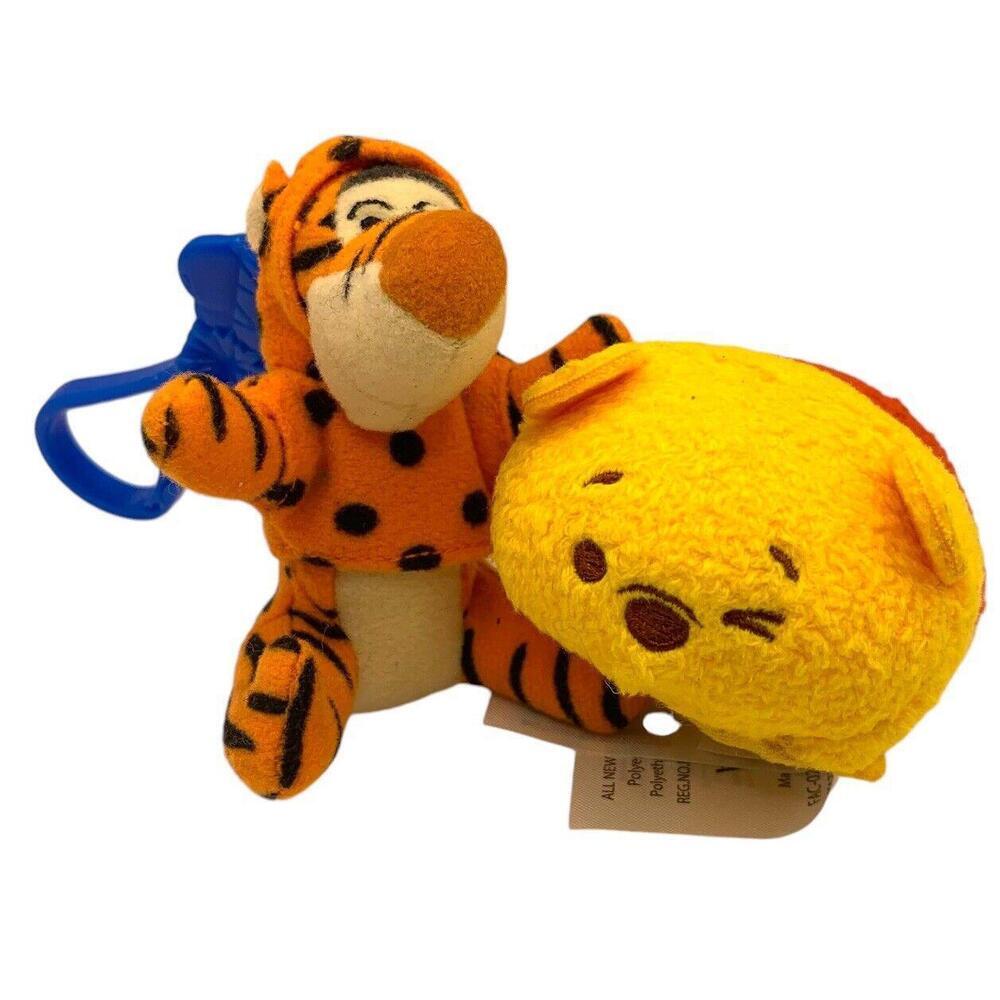 VTG Tigger Movie Happy Meal Plush Clip On 2000 & Disney Tsum Tsum Pooh 3.5” 2014